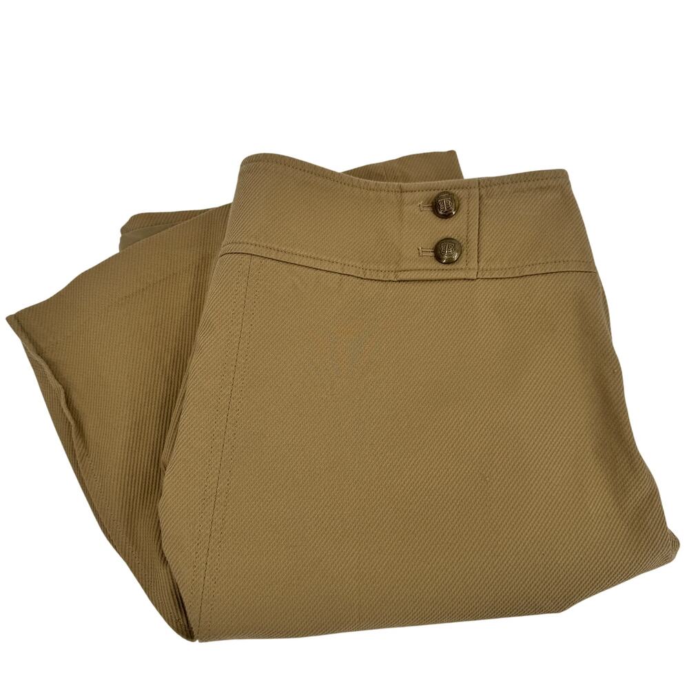 Talbots Skirt Womens 14 (34x21.5 ACTUAL) Tan Twill Coastal Lined Button Detail